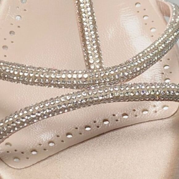 Manolo Blahnik Lucecry Satin Embellished Slingback Sandals size 37 - Picture 7 of 11